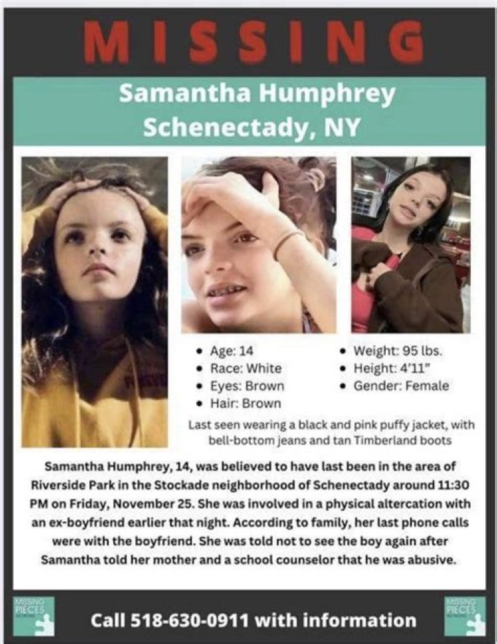 Body Found In River ID'd As Missing Schenectady Teen Samantha Humphrey ·