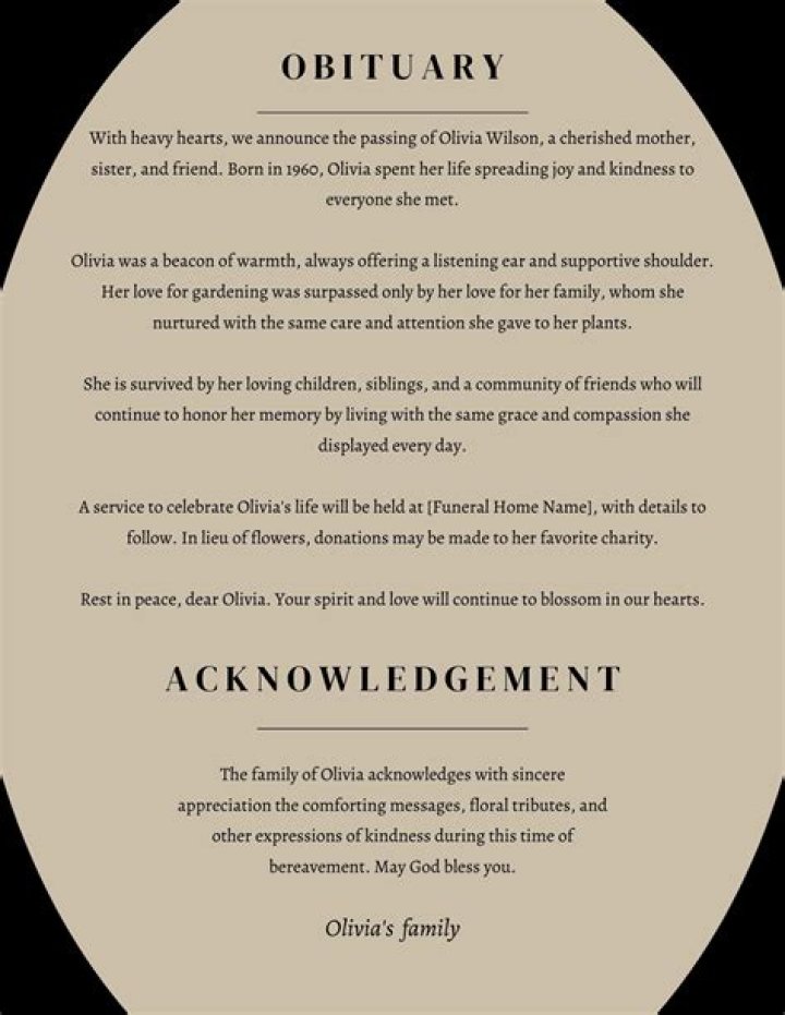 Death And Obituary Family Details